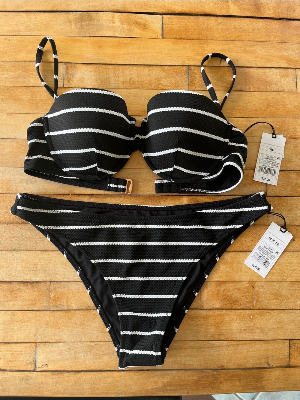 Target Shade & Shore Black and White Striped Women’s Bikini